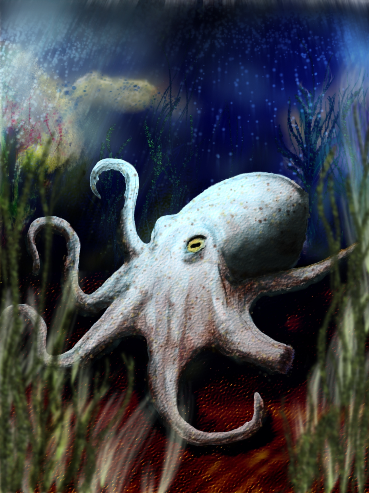 Tedrick Gritswell Octopus Art Progress